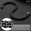 ChainsHouse Stainless Steel Cuban Link Bracelet for Men, 5mm/7mm/9mm/12mm Width, 7.5″/8.3″/9″ Length, Black/18K Gold Plated Chain Wrist Bracelets for Men, with Gift Box(e. 7mm width-black)