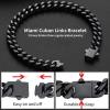 ChainsHouse Stainless Steel Cuban Link Bracelet for Men, 5mm/7mm/9mm/12mm Width, 7.5″/8.3″/9″ Length, Black/18K Gold Plated Chain Wrist Bracelets for Men, with Gift Box(e. 7mm width-black)