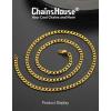 ChainsHouse Stainless Steel Cuban Link Chain Necklace for Men Women, Black/14K Gold Plated Flat Cuban Chain, 4mm/6mm/9mm/13mm Width Hip Hop Jewelry Mens Cuban Chain, 14″-30″ Length-with Gift Box(E: Cuban-Gold-4mm)
