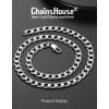 ChainsHouse Stainless Steel Cuban Link Chain Necklace for Men Women, Black/14K Gold Plated Flat Cuban Chain, 4mm/6mm/9mm/13mm Width Hip Hop Jewelry Mens Cuban Chain, 14″-30″ Length-with Gift Box(C: 9mm width-steel)