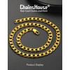 ChainsHouse Stainless Steel Cuban Link Chain Necklace for Men Women, Black/14K Gold Plated Flat Cuban Chain, 4mm/6mm/9mm/13mm Width Hip Hop Jewelry Mens Cuban Chain, 14″-30″ Length-with Gift Box(F: Cuban-Gold-6mm)