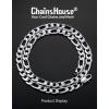 ChainsHouse Stainless Steel Figaro Chains for Men, 4mm/6mm/9mm/13mm Width, 14-30inch Length, Black/14K Gold Mens Necklace Chains, Send Gift Box(a: Figaro A-Steel-9mm)
