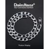 ChainsHouse Stainless Steel Figaro Chains for Men, 4mm/6mm/9mm/13mm Width, 14-30inch Length, Black/14K Gold Mens Necklace Chains, Send Gift Box(b: Figaro A-Steel-13mm)