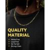 ChainsHouse Stainless Steel Figaro Chains for Men, 4mm/6mm/9mm/13mm Width, 14-30inch Length, Black/14K Gold Mens Necklace Chains, Send Gift Box(f: Figaro A-Gold-4mm)
