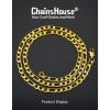 ChainsHouse Stainless Steel Figaro Chains for Men, 4mm/6mm/9mm/13mm Width, 14-30inch Length, Black/14K Gold Mens Necklace Chains, Send Gift Box(f: Figaro A-Gold-6mm)