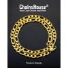 ChainsHouse Stainless Steel Figaro Chains for Men, 4mm/6mm/9mm/13mm Width, 14-30inch Length, Black/14K Gold Mens Necklace Chains, Send Gift Box(f: Figaro A-Gold-9mm)
