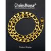 ChainsHouse Stainless Steel Figaro Chains for Men, 4mm/6mm/9mm/13mm Width, 14-30inch Length, Black/14K Gold Mens Necklace Chains, Send Gift Box(g: Figaro-Gold-13mm)