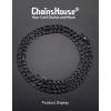 ChainsHouse Stainless Steel Figaro Chains for Men, 4mm/6mm/9mm/13mm Width, 14-30inch Length, Black/14K Gold Mens Necklace Chains, Send Gift Box(l: Figaro A-Black-4mm)
