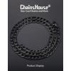 ChainsHouse Stainless Steel Figaro Chains for Men, 4mm/6mm/9mm/13mm Width, 14-30inch Length, Black/14K Gold Mens Necklace Chains, Send Gift Box(l: Figaro A-Black-6mm)