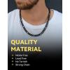 ChainsHouse Stainless Steel Figaro Chains for Men, 4mm/6mm/9mm/13mm Width, 14-30inch Length, Black/14K Gold Mens Necklace Chains, Send Gift Box(l: Figaro A-Black-9mm)