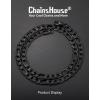 ChainsHouse Stainless Steel Figaro Chains for Men, 4mm/6mm/9mm/13mm Width, 14-30inch Length, Black/14K Gold Mens Necklace Chains, Send Gift Box(l: Figaro A-Black-9mm)