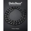 ChainsHouse Stainless Steel Figaro Chains for Men, 4mm/6mm/9mm/13mm Width, 14-30inch Length, Black/14K Gold Mens Necklace Chains, Send Gift Box(m: Figaro A-Black-13mm)