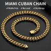 ChainsHouse Stainless Steel Mens Cuban Link Chain, Black/ 18K Gold Plated Miami Cuban Chain Necklace, 5mm/7mm/9mm/12mm/14mm Width, No Tarnish& Durable Hip Hop Mens Jewelry, 18″-30″, Send Gift Box(e. 9mm width-gold)