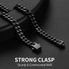 ChainsHouse Stainless Steel Mens Cuban Link Chain, Black/ 18K Gold Plated Miami Cuban Chain Necklace, 5mm/7mm/9mm/12mm/14mm Width, No Tarnish& Durable Hip Hop Mens Jewelry, 18″-30″, Send Gift Box(c. 5mm width-black)
