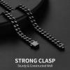 ChainsHouse Stainless Steel Mens Cuban Link Chain, Black/ 18K Gold Plated Miami Cuban Chain Necklace, 5mm/7mm/9mm/12mm/14mm Width, No Tarnish& Durable Hip Hop Mens Jewelry, 18″-30″, Send Gift Box(c. 7mm width-black)