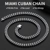 ChainsHouse Stainless Steel Mens Cuban Link Chain, Black/ 18K Gold Plated Miami Cuban Chain Necklace, 5mm/7mm/9mm/12mm/14mm Width, No Tarnish& Durable Hip Hop Mens Jewelry, 18″-30″, Send Gift Box(a. 7mm width-steel)
