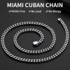 ChainsHouse Stainless Steel Mens Cuban Link Chain, Black/ 18K Gold Plated Miami Cuban Chain Necklace, 5mm/7mm/9mm/12mm/14mm Width, No Tarnish& Durable Hip Hop Mens Jewelry, 18″-30″, Send Gift Box(a. 5mm width-steel)