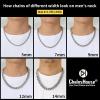 ChainsHouse Stainless Steel Mens Cuban Link Chain, Black/ 18K Gold Plated Miami Cuban Chain Necklace, 5mm/7mm/9mm/12mm/14mm Width, No Tarnish& Durable Hip Hop Mens Jewelry, 18″-30″, Send Gift Box(a. 5mm width-steel)
