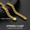 ChainsHouse Stainless Steel Mens Cuban Link Chain, Black/ 18K Gold Plated Miami Cuban Chain Necklace, 5mm/7mm/9mm/12mm/14mm Width, No Tarnish& Durable Hip Hop Mens Jewelry, 18″-30″, Send Gift Box(e. 7mm width-gold)