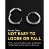 ChainsHouse Stud Earrings for Men Women,316L Stainless Steel/14K Gold/Black Plated Metal, Punk Hypoallergenic Surgical Huggie Hoop Earrings Mens Jewelry Piercing Hoop Earrings(H: Silver-Huggie Hoop(1 Pair))