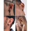 ChainsHouse Stud Earrings for Men Women,316L Stainless Steel/14K Gold/Black Plated Metal, Punk Hypoallergenic Surgical Huggie Hoop Earrings Mens Jewelry Piercing Hoop Earrings(F: Black-Different Disign(4 Pairs))
