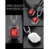 ChainsHouse Viking Rune Pendant Necklace for Men Women, Punk Biker Black Metal/316L Stainless Steel Onyx Norse Vintage Amulet Necklaces with Black/Red/Green/Blue Gemstone, Send Gift Box(J: Steel-Red Stone-Custom)
