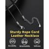 ChainsHouse Waterproof Braided Black Leather Necklace Cord with Clasp, Men Women DIY Rope Chain for Pendant, Customize Available, 1.5/2/3mm Width, 16/18/20/22/24/26/28/30″ Length (with Gift Box)(d. Black 1.5MM Wide-Stainless Steel Clasp)
