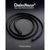 ChainsHouse Waterproof Braided Black Leather Necklace Cord with Clasp, Men Women DIY Rope Chain for Pendant, Customize Available, 1.5/2/3mm Width, 16/18/20/22/24/26/28/30″ Length (with Gift Box)(b. Black 3MM Wide-Black Clasp)