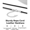 ChainsHouse Waterproof Braided Black Leather Necklace Cord with Clasp, Men Women DIY Rope Chain for Pendant, Customize Available, 1.5/2/3mm Width, 16/18/20/22/24/26/28/30″ Length (with Gift Box)(c. Black 2MM Wide-Sterling Silver Clasp)