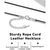 ChainsHouse Waterproof Braided Black Leather Necklace Cord with Clasp, Men Women DIY Rope Chain for Pendant, Customize Available, 1.5/2/3mm Width, 16/18/20/22/24/26/28/30″ Length (with Gift Box)(c. Black 1MM Wide-Sterling Silver Clasp)