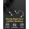 ChainsHouse Waterproof Braided Black Leather Necklace Cord with Clasp, Men Women DIY Rope Chain for Pendant, Customize Available, 1.5/2/3mm Width, 16/18/20/22/24/26/28/30″ Length (with Gift Box)(d. Black 3MM Wide-Stainless Steel Clasp)