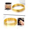 ChainsHouse Wristband ID Bracelets for Men, Stainless Steel/18K Gold/Black Metal Plated, Personalized Engrave Chunky Bracelet Bangle, with Removal Tool, 15MM/15.5MM Width, 8.27-8.66 Inch Length(u. A Set-Gold-Cutom)