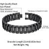 ChainsHouse Wristband ID Bracelets for Men, Stainless Steel/18K Gold/Black Metal Plated, Personalized Engrave Chunky Bracelet Bangle, with Removal Tool, 15MM/15.5MM Width, 8.27-8.66 Inch Length(f. 15.5mm width-Black)