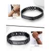 ChainsHouse Wristband ID Bracelets for Men, Stainless Steel/18K Gold/Black Metal Plated, Personalized Engrave Chunky Bracelet Bangle, with Removal Tool, 15MM/15.5MM Width, 8.27-8.66 Inch Length(t. A Set-Black-Cutom)