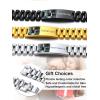ChainsHouse Wristband ID Bracelets for Men, Stainless Steel/18K Gold/Black Metal Plated, Personalized Engrave Chunky Bracelet Bangle, with Removal Tool, 15MM/15.5MM Width, 8.27-8.66 Inch Length(p. 15mm width-Steel-photo custom)