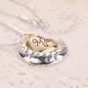 ORANGELOVE 18K White Gold Plated Mom I Love You To The Moon And Back Engraved Hypoallergenic Pendent Necklace Gift for Women