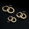 ORANGELOVE 3 Pairs 14K Gold Plated Huggie Hoop Earrings Set for Women or Men Lightweight Hypoallergenic Small Hoop Earring Pack Multiple Piercing Stacks Cartilage Piercing Jewelry(Clear CZ-Gold-8/10/12mm)