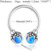 ORANGELOVE 316L Surgical Steel Dragon Claw Septum Ring Amethyst/Opal Hoop Nose Ring Piercing Septum Jewelry Ear Cartilage Daith Conch Helix Earring Lip Ring 16G 8mm 10mm(Blue Opal/16G 10mm/Silver)