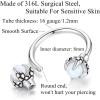ORANGELOVE 316L Surgical Steel Dragon Claw Septum Ring Amethyst/Opal Hoop Nose Ring Piercing Septum Jewelry Ear Cartilage Daith Conch Helix Earring Lip Ring 16G 8mm 10mm(White Opal/16G 8mm/Silver)