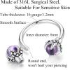 ORANGELOVE 316L Surgical Steel Dragon Claw Septum Ring Amethyst/Opal Hoop Nose Ring Piercing Septum Jewelry Ear Cartilage Daith Conch Helix Earring Lip Ring 16G 8mm 10mm(Amethyst/16G 8mm/Silver)