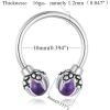ORANGELOVE 316L Surgical Steel Dragon Claw Septum Ring Amethyst/Opal Hoop Nose Ring Piercing Septum Jewelry Ear Cartilage Daith Conch Helix Earring Lip Ring 16G 8mm 10mm(Amethyst/16G 10mm/Silver)
