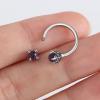 ORANGELOVE 316L Surgical Steel Dragon Claw Septum Ring Amethyst/Opal Hoop Nose Ring Piercing Septum Jewelry Ear Cartilage Daith Conch Helix Earring Lip Ring 16G 8mm 10mm(Amethyst/16G 8mm/Silver)