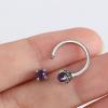 ORANGELOVE 316L Surgical Steel Dragon Claw Septum Ring Amethyst/Opal Hoop Nose Ring Piercing Septum Jewelry Ear Cartilage Daith Conch Helix Earring Lip Ring 16G 8mm 10mm(Amethyst/16G 10mm/Silver)