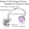 ORANGELOVE 316L Surgical Steel Dragon Claw Septum Ring Amethyst/Opal Hoop Nose Ring Piercing Septum Jewelry Ear Cartilage Daith Conch Helix Earring Lip Ring 16G 8mm 10mm(Purple Opal/16G 10mm/Silver)