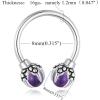 ORANGELOVE 316L Surgical Steel Dragon Claw Septum Ring Amethyst/Opal Hoop Nose Ring Piercing Septum Jewelry Ear Cartilage Daith Conch Helix Earring Lip Ring 16G 8mm 10mm(Amethyst/16G 8mm/Silver)