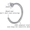ORANGELOVE 316L Surgical Steel Faux Piercing Jewelry Fake Open Hoop Nose Ring Faux Helix Cartilage Lip Septum Jewelry 18g 20g 22g Perfect Basics Comfort Fit 6mm 7mm 8mm 9mm 10mm 11mm 12mm