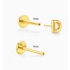ORANGELOVE 316L Surgical Steel Gold Threadless Nose Studs Nose Rings,Tiny Initial Letter Stud Earring,20G Flat Back Earring, Alphabet Name Earrings Tragus Helix Cartilage Ear Piercing for Women Men(Gold)