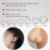 ORANGELOVE 316L Surgical Steel Hinge Triple Hoop Segment Nose Rings Cartilage Hoop Seamless Hinged Clicker Ear Piercing for Helix, Tragus, Conch, Cartilage, Nostril Piercings 20G 18G 16G(Silver-Triple Hoop)
