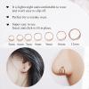 ORANGELOVE 316L Surgical Steel Hinge Triple Hoop Segment Nose Rings Cartilage Hoop Seamless Hinged Clicker Ear Piercing for Helix, Tragus, Conch, Cartilage, Nostril Piercings 20G 18G 16G(Rose Gold-Triple Hoop)