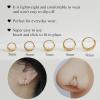 ORANGELOVE 316L Surgical Steel Hinge Triple Hoop Segment Nose Rings Cartilage Hoop Seamless Hinged Clicker Ear Piercing for Helix, Tragus, Conch, Cartilage, Nostril Piercings 20G 18G 16G(Gold-CZ Triple Hoop)